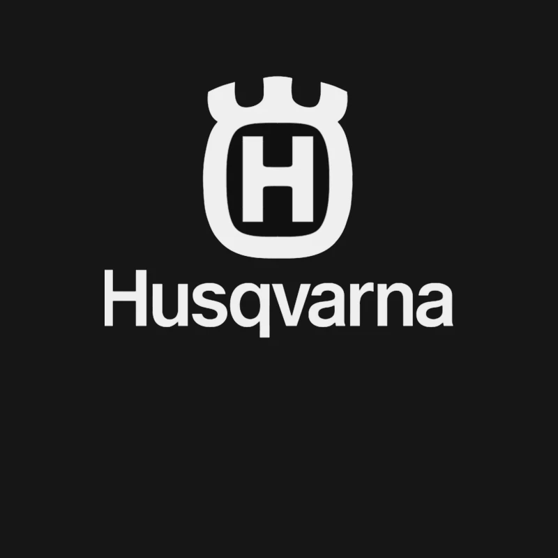 Husqvarna Brand Logo in Black and White Male Long Sleeve T-Shirt