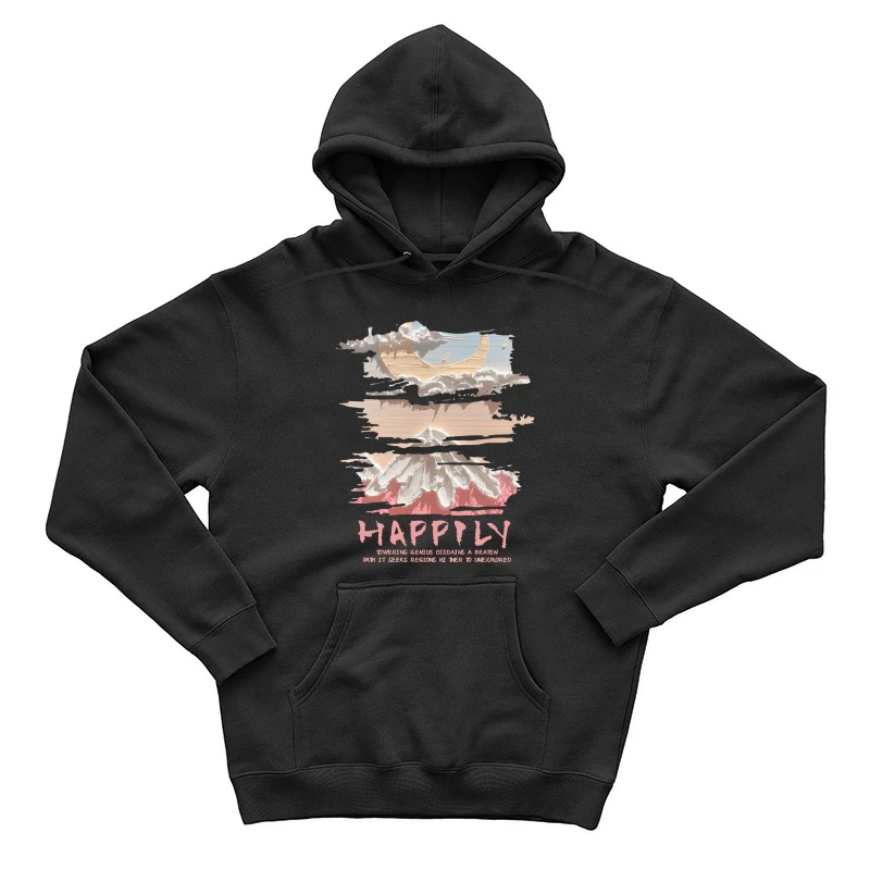 Wolkenberg und Mond Herren Pullover Hoodie
