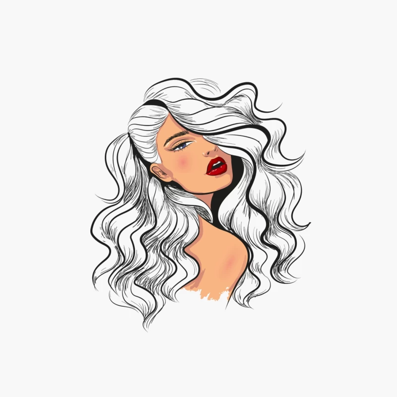 Portrait of a Beautiful Woman with Flowing Hair Cotton Tote Bag