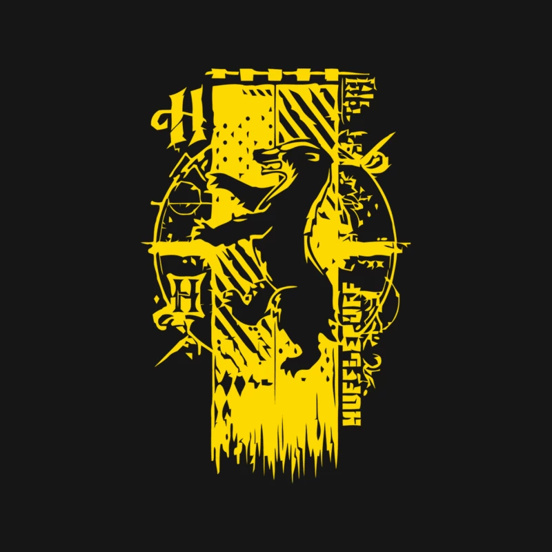 Abstract Yellow Bird Silhouette with Geometric Patterns Mouse Pad