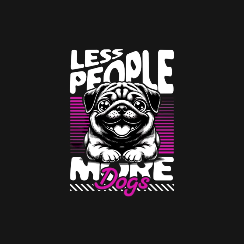 Moins de gens, plus de chiens - Dessin animé amusant Homme Manches Longues T-Shirt