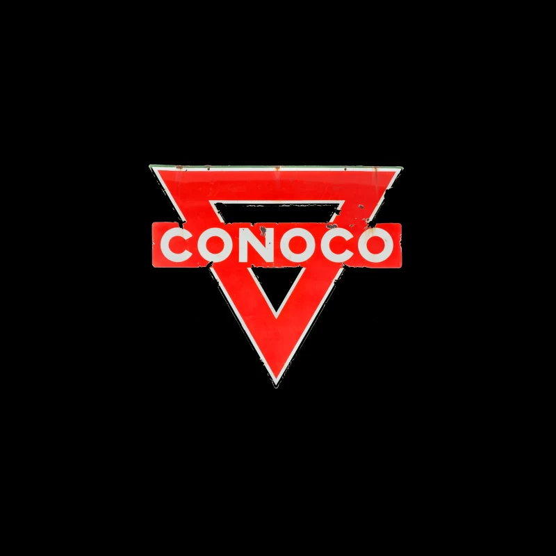 Vintage Conoco Gas Station Triangle Logo Sign Travel Mug