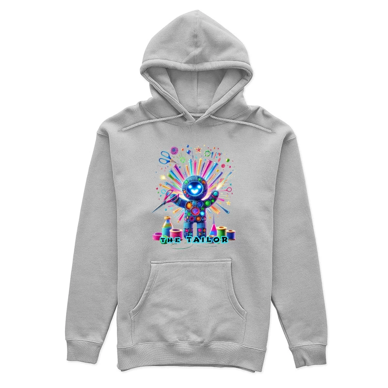 The Magical Sewing Robot: A Colorful Crafting Fantasy Female Pullover Hoodie