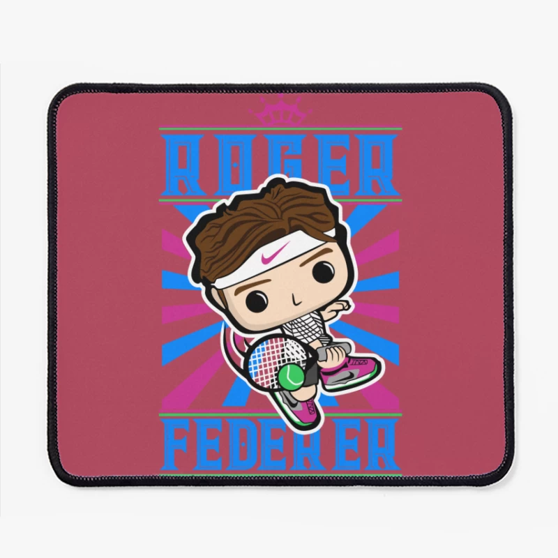 Roger Federer Cartoon Character Mouse Pad
