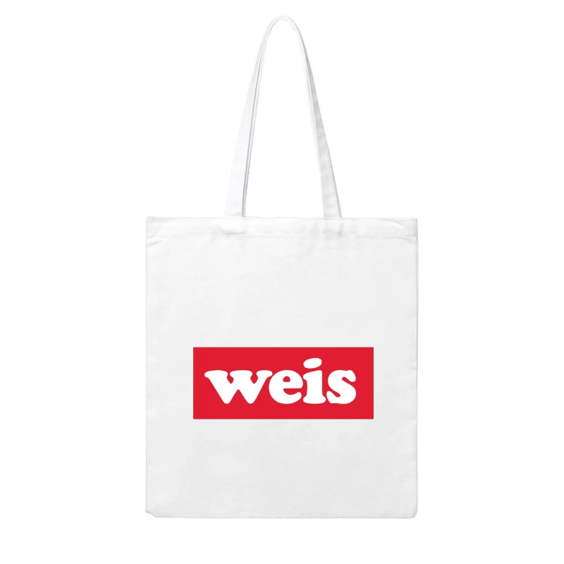 Weis Markets White Logo on Red Background Cotton Tote Bag