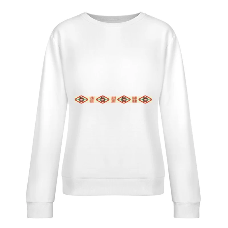 Labubu Kirsche Design Etikett Damen Pullover Sweatshirt