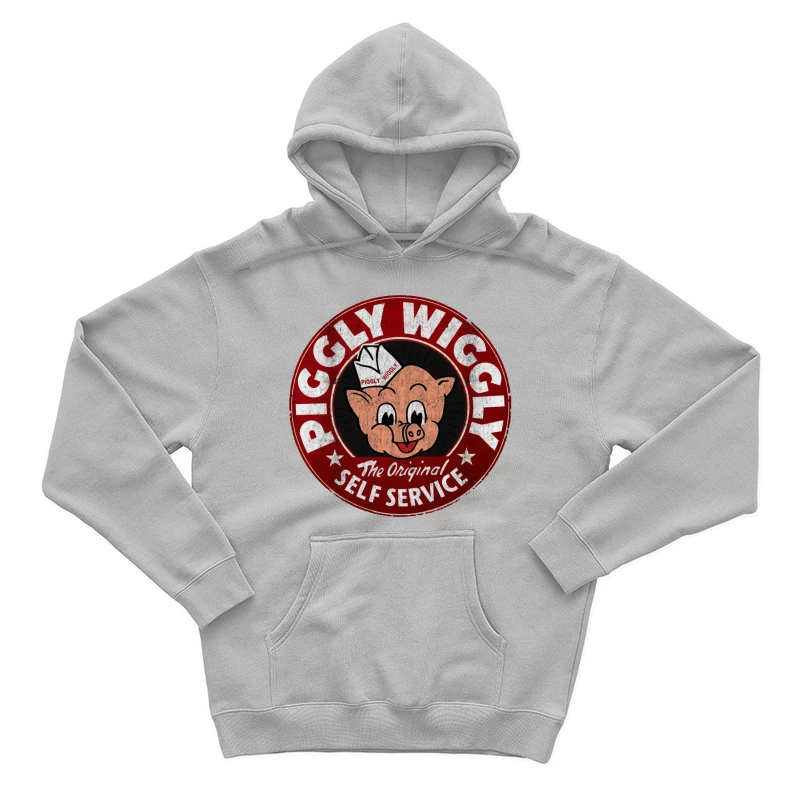 Vintage Piggly Wiggly Self-Service Grocery Store Logo Male Pullover Hoodie