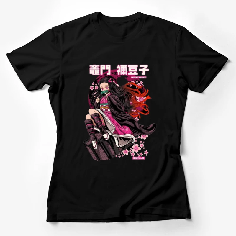 Nezuko Kamado mit Kirschblütenhintergrund Damen T-Shirt