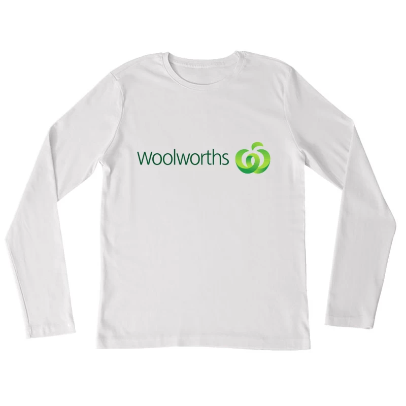 Woolworths Supermarket Chain Logo with Green Apple Design Female Long Sleeve T-Shirt