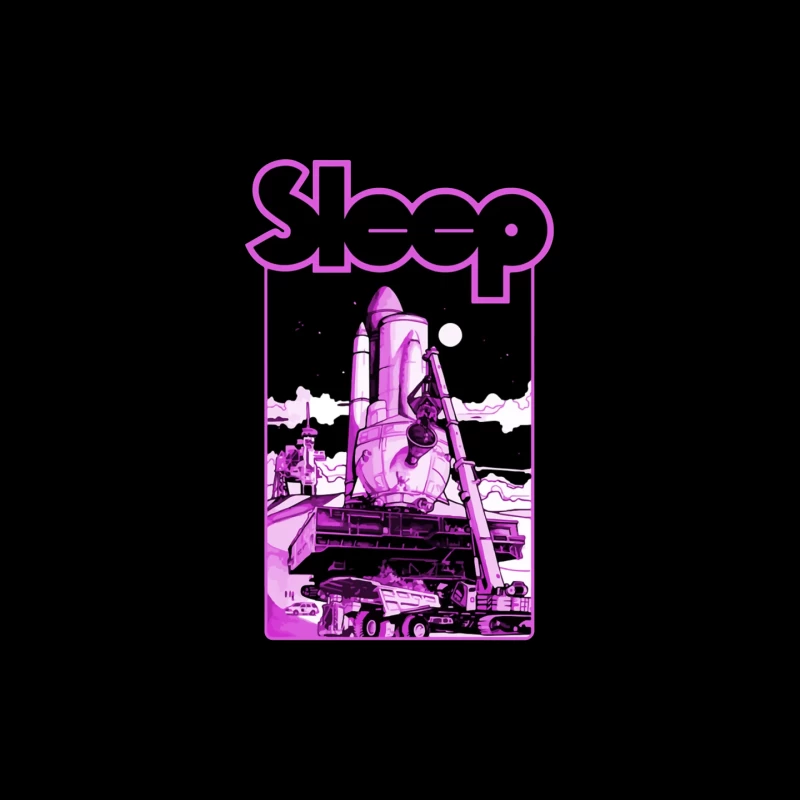 Sleep Band's Purple Rocket Industrial Space Art Mouse Pad