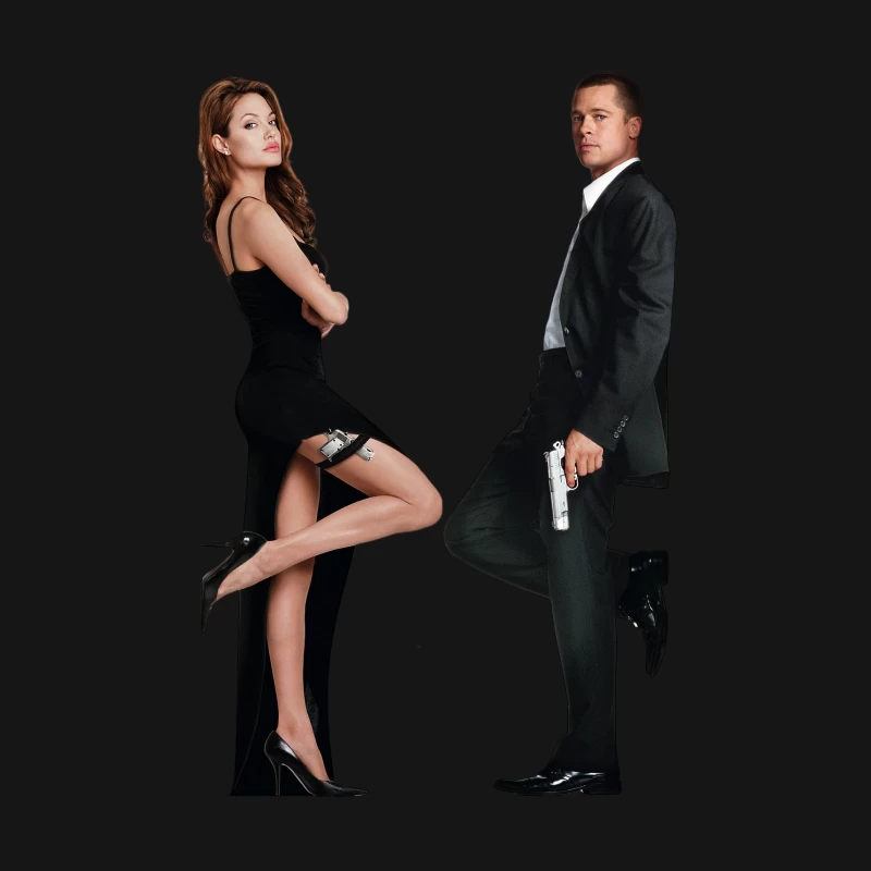 Glamorous Couple in Formal Attire for Action Movie Female T-Shirt