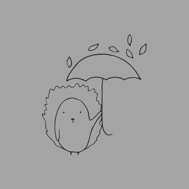 Hérisson sous un parapluie avec des feuilles Femme T-Shirt