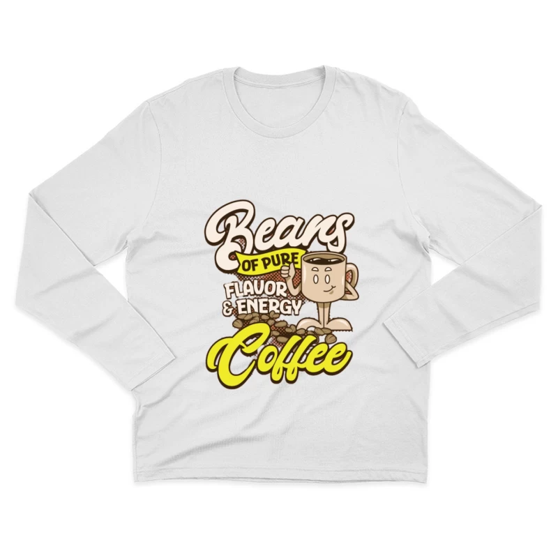 Kaffeebohnen voller Geschmack und Energie Herren Langarm T-Shirt