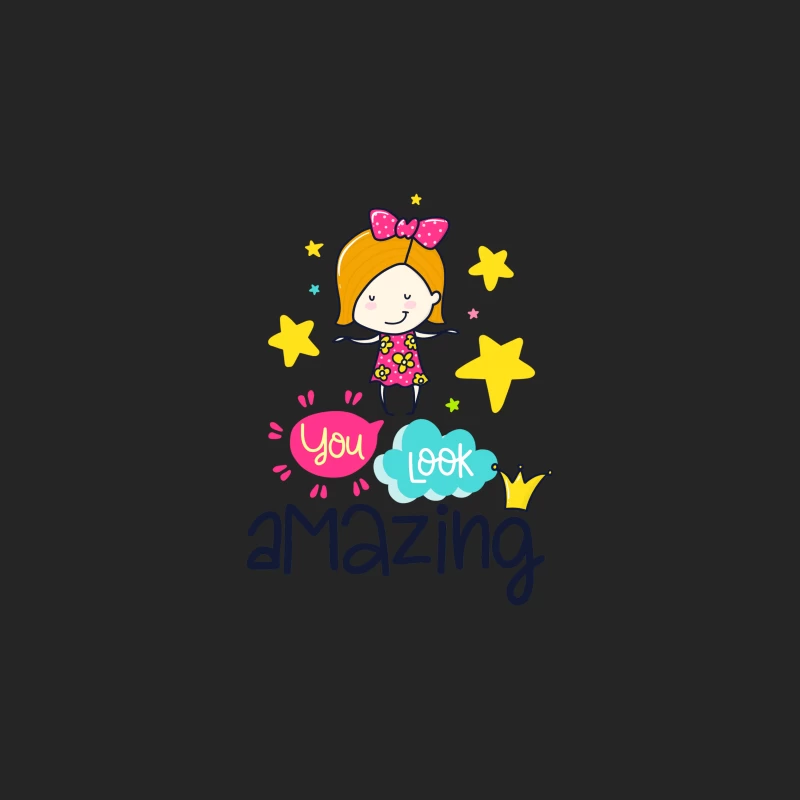 Fille avec Étoiles et Message Inspirant Homme Sweat-shirt à enfiler