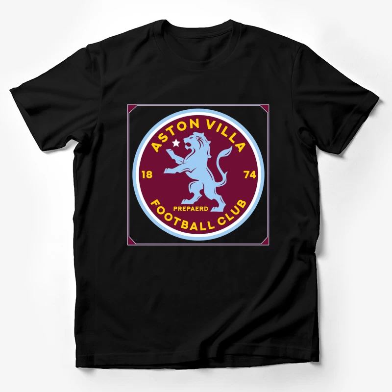 Aston Villa Football Club Historic Crest with Rampant Lion Male T-Shirt