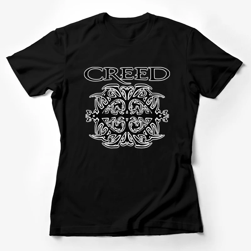 Creed Band Logo with Tribal Gothic Design Female T-Shirt