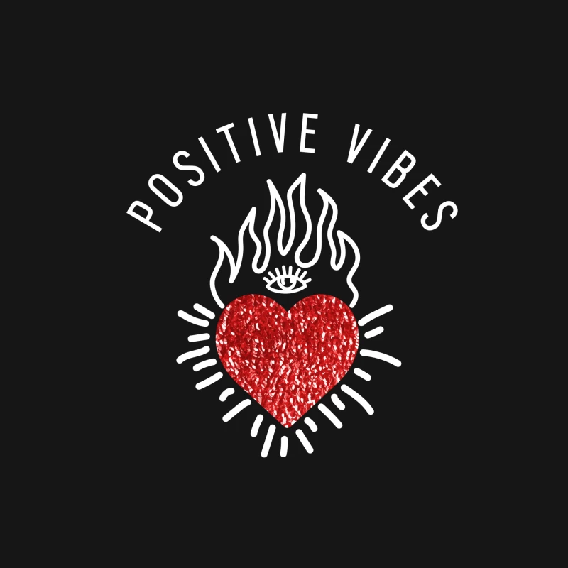 Positives Herzdesign mit Flammen Herren Langarm T-Shirt
