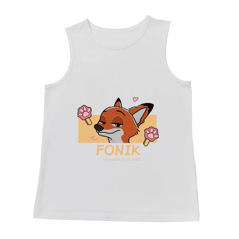 Verspielter Fuchs mit Pfoten und Herz Herren Tanktops