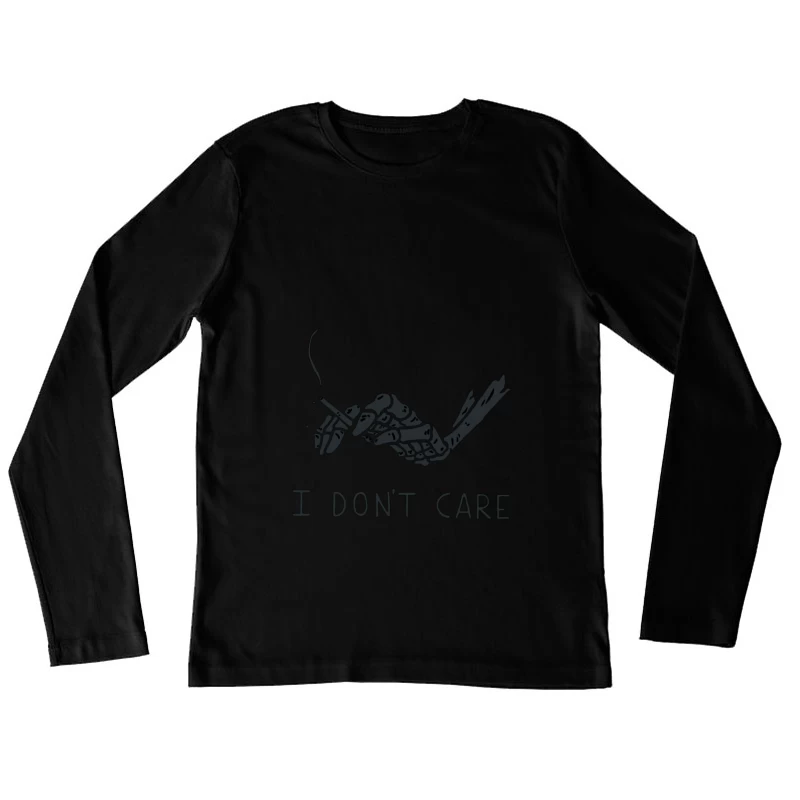 Skeleton Hand with Cigarette and Indifference Female Long Sleeve T-Shirt