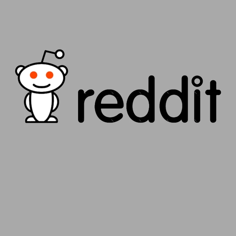 Reddit Logo with Snoo Mascot Male Pullover Hoodie