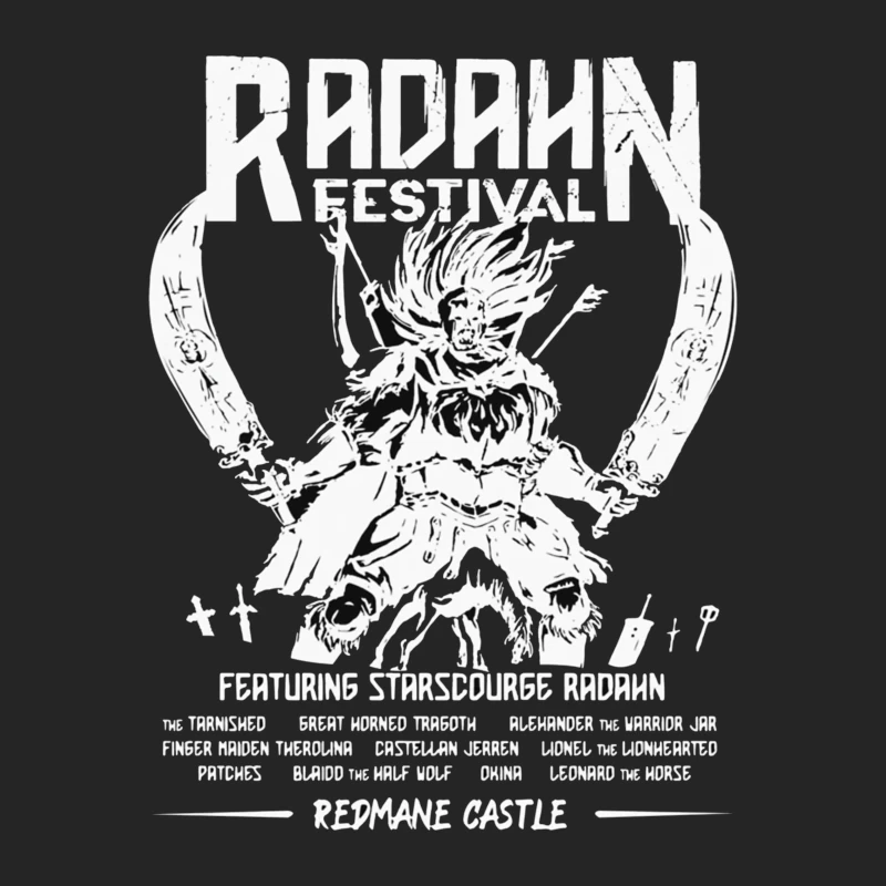 Black and White Manga-Style Festival Poster for Radahn Event Male Pullover Sweatshirt