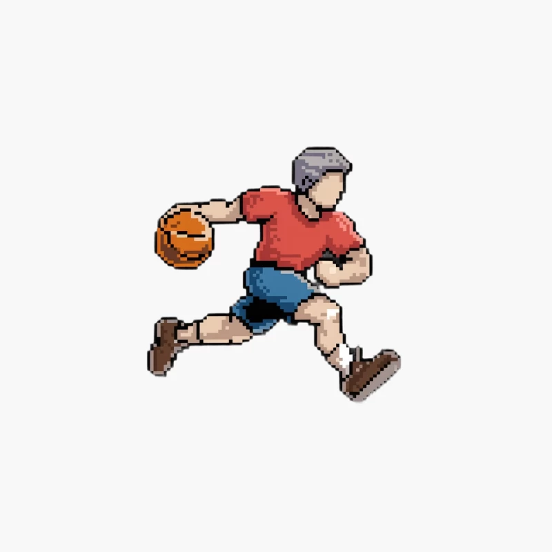 Retro Pixel Art Basketball Player in Motion Cotton Tote Bag