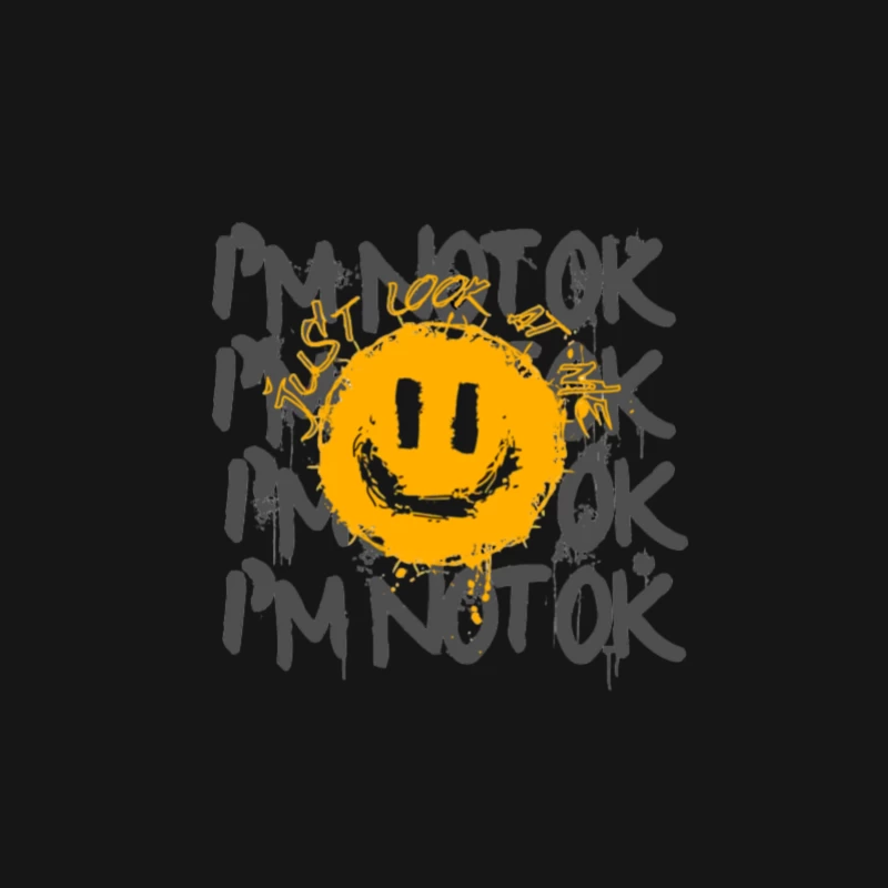 Gelbes Emojis auf schwarzem Hintergrund Herren Langarm T-Shirt