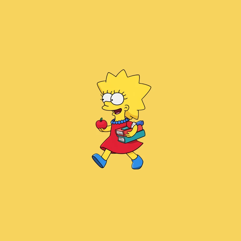 The Simpsons' Lisa Simpson: An Animated Schoolgirl with Apple Bucket Hat