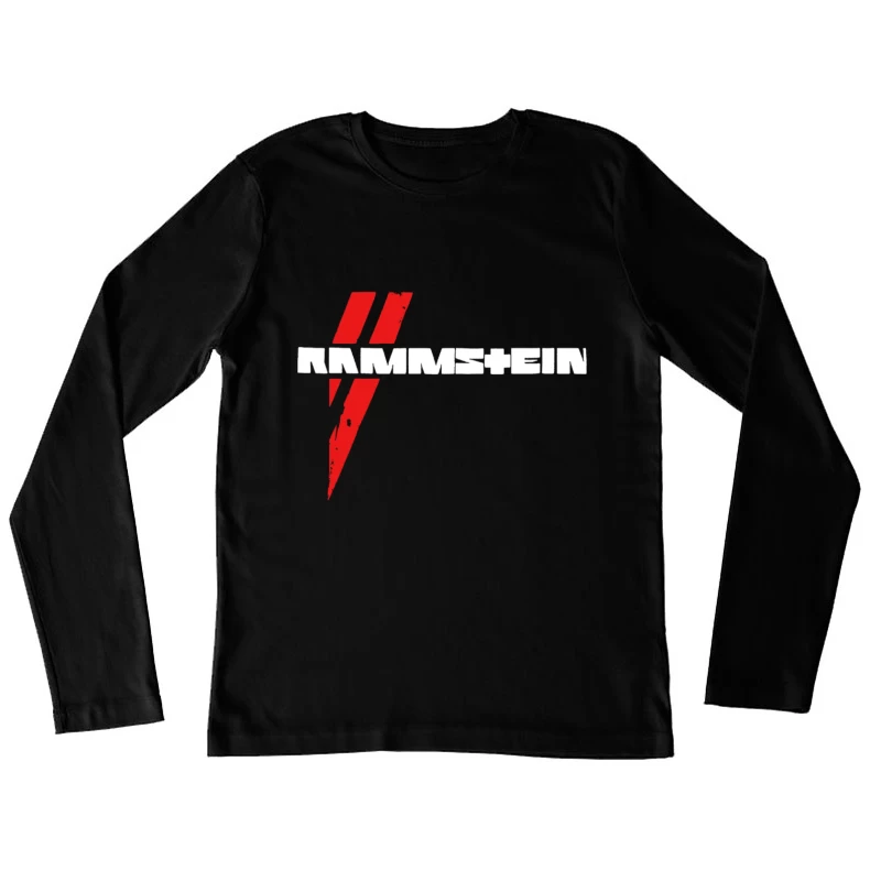 Rammstein Metal Band Logo in Red and White Female Long Sleeve T-Shirt