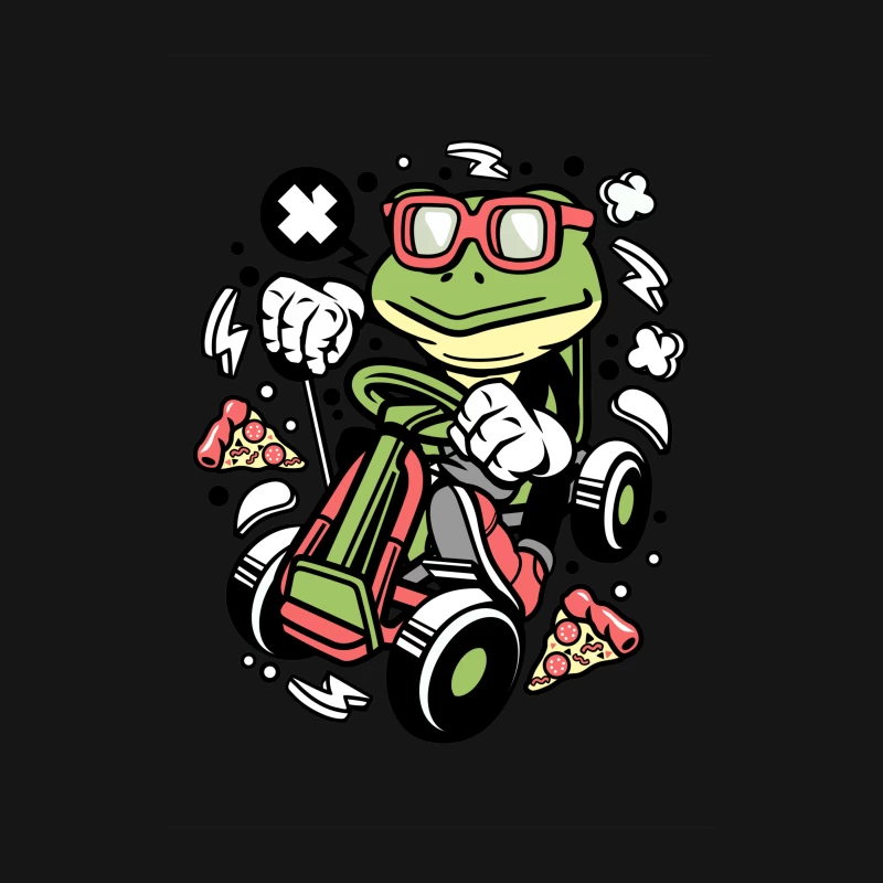Grenouille cool en kart avec pizza Femme T-Shirt