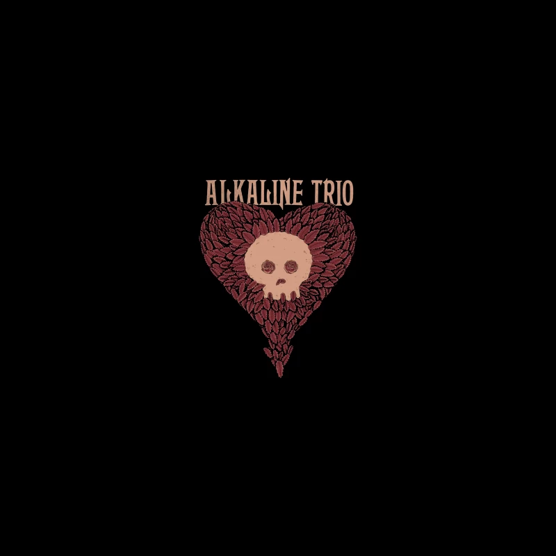 Alkaline Trio Gothic Heart Skull Logo Design Desk Mat