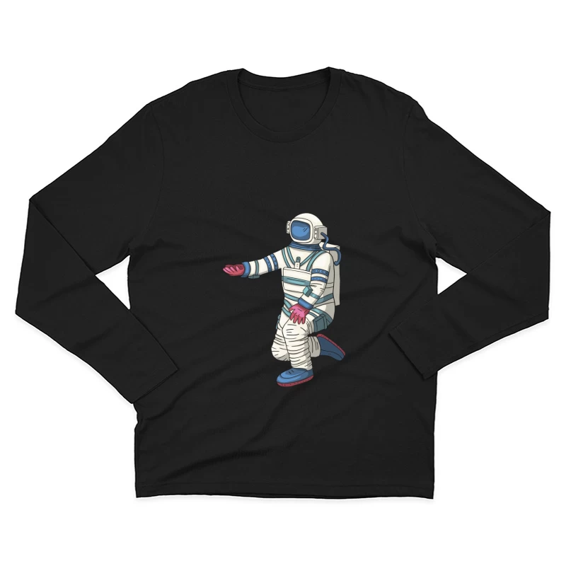 Astronaut im Weltraumanzug kniet Herren Langarm T-Shirt