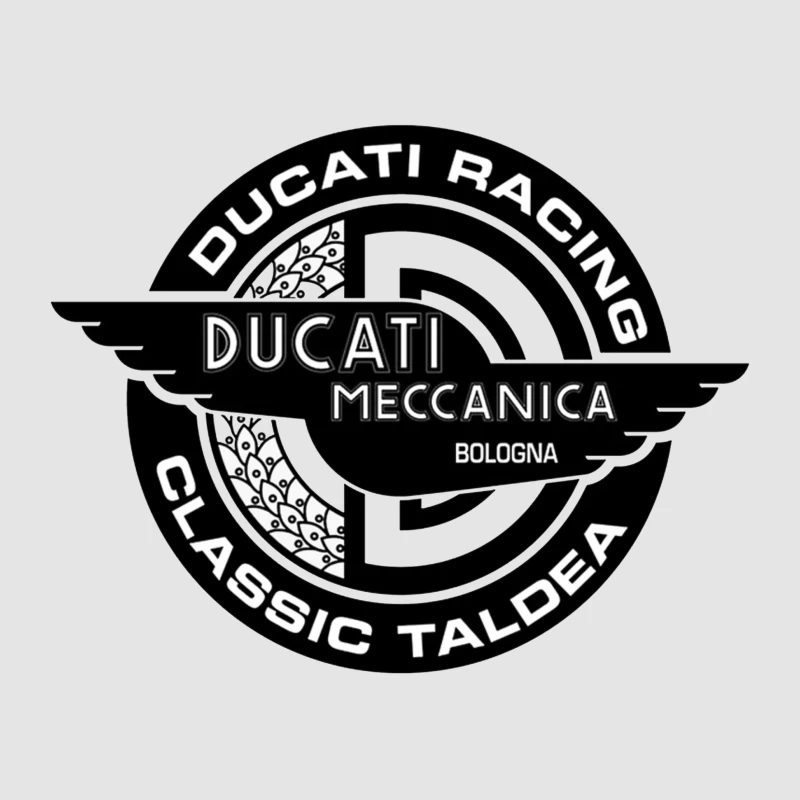 Vintage Ducati Meccanica Racing Logo from Bologna Male Pullover Hoodie