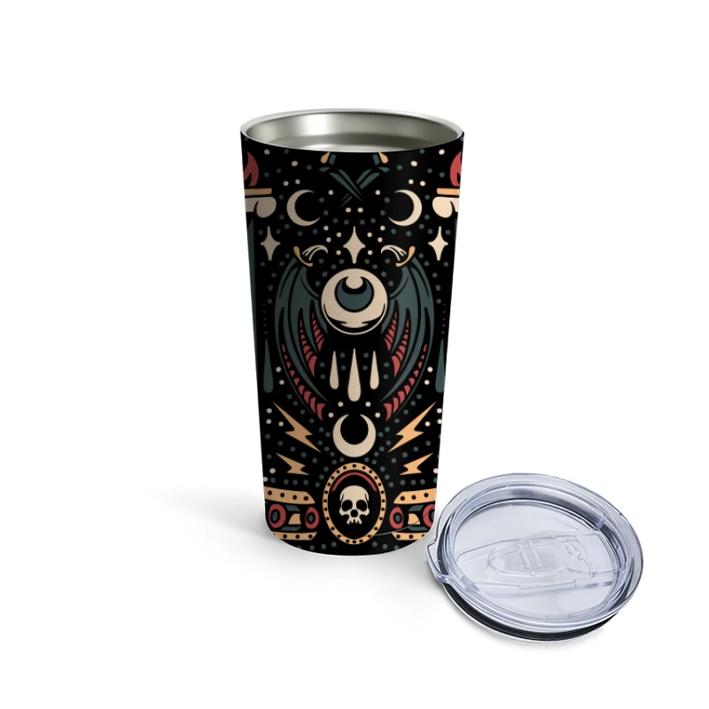 Gothic Decorative Illustration with Symbols Travel Mug