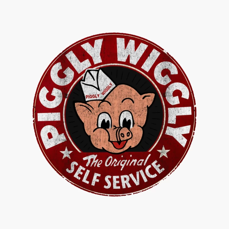 Vintage Piggly Wiggly Self-Service Grocery Store Logo Cotton Tote Bag