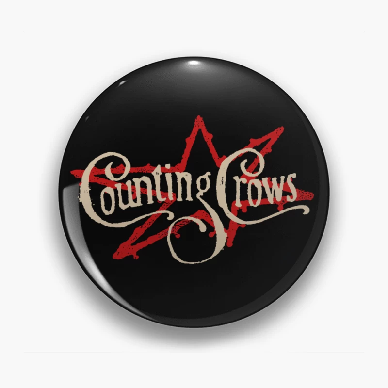 Counting Crows Blue Script Star Pin