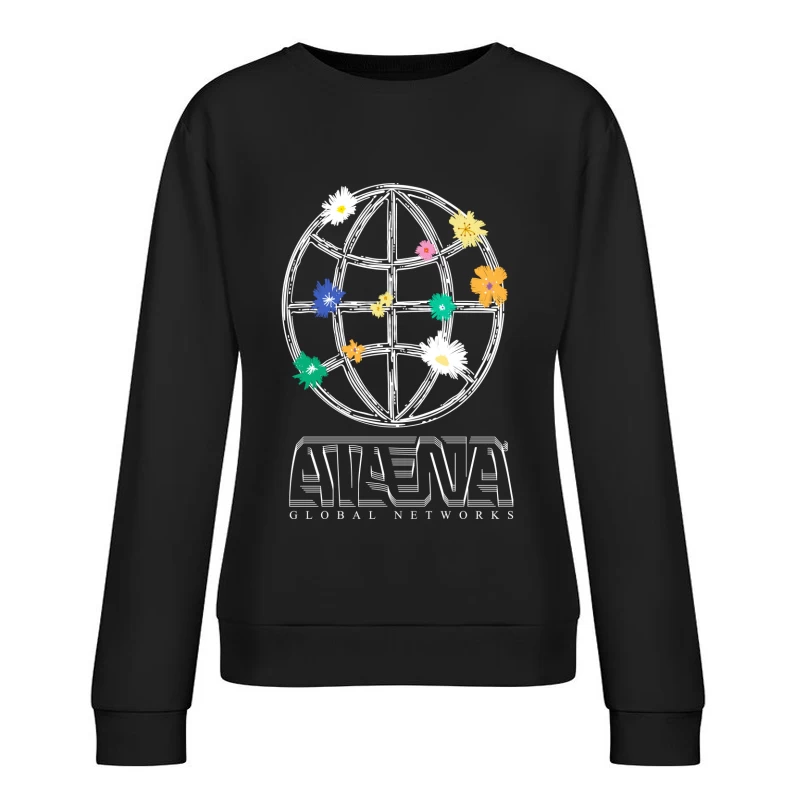 Athena Global Network Logo mit Blumen Damen Pullover Sweatshirt