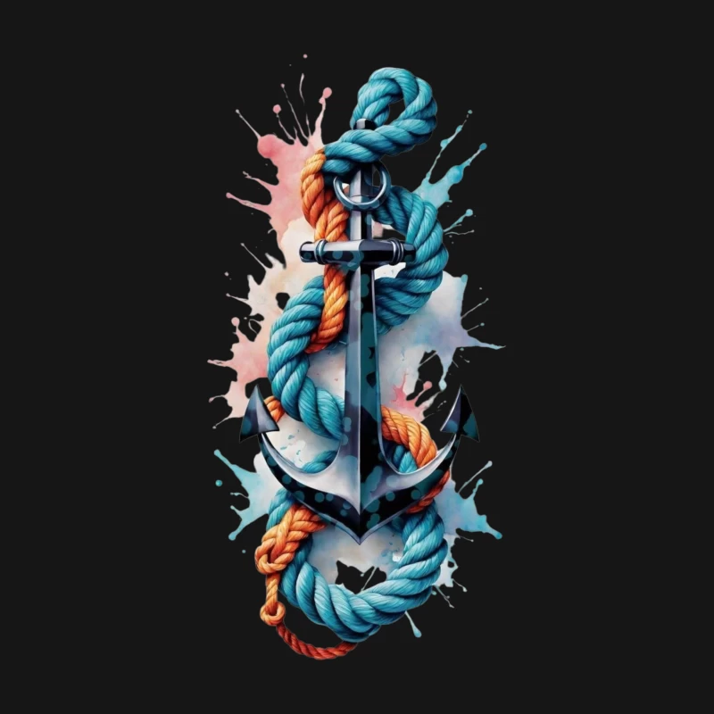 Anchor with Colorful Ropes Male Long Sleeve T-Shirt
