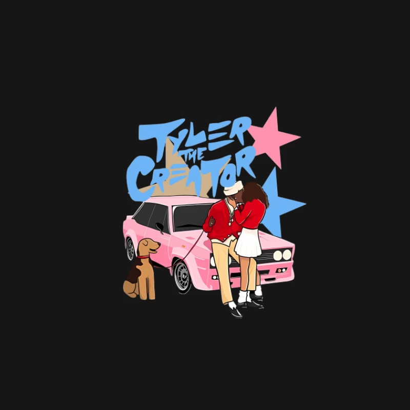 Scène romantique avec voiture et chien Femme T-Shirt