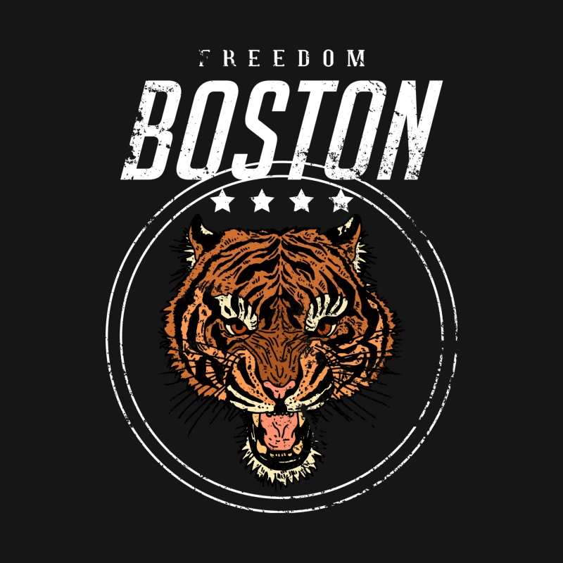 Symbole de Tigre de Boston Homme Manches Longues T-Shirt