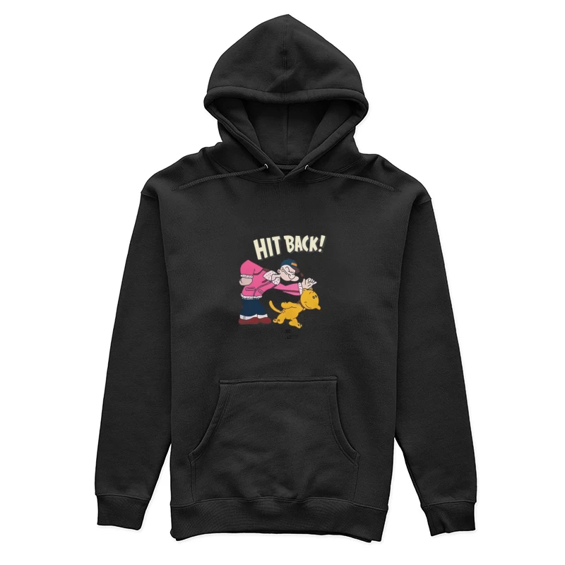 Comic-Figur schlägt Hund zurück Damen Pullover Hoodie