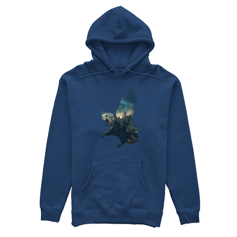 Majestic Eagle with Forest Silhouette Female Pullover Hoodie