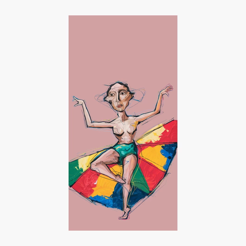 Expressive Modern Dance Illustration with Colorful Background iPhone Case