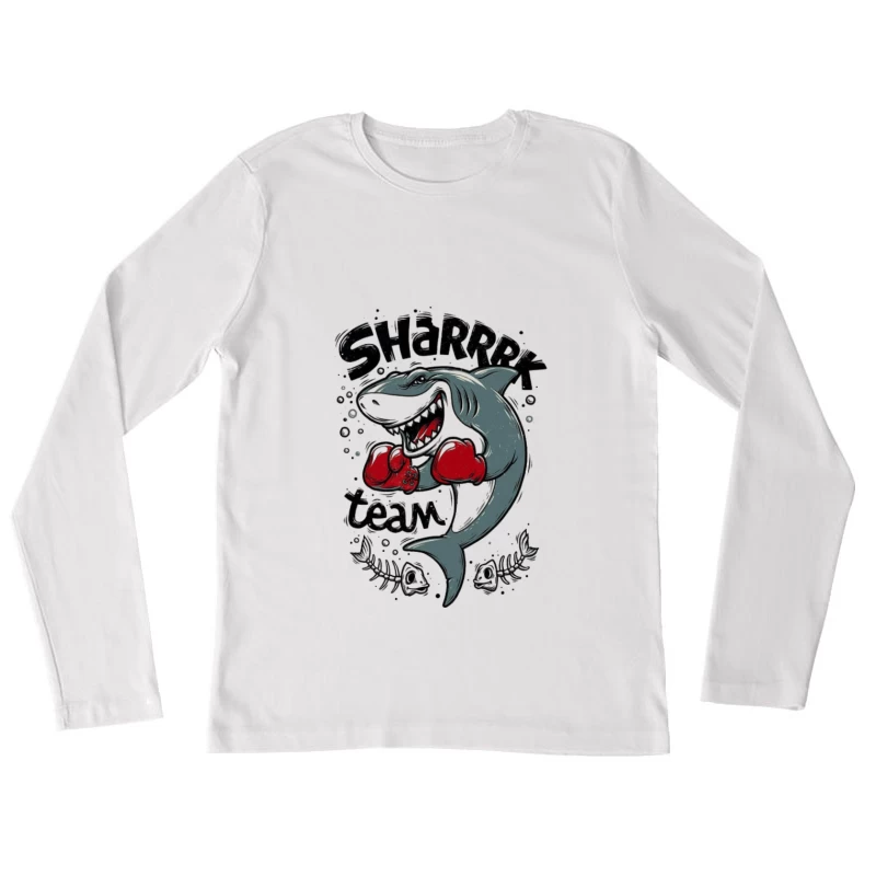 Boxender Hai Team-Logo Damen Langarm T-Shirt