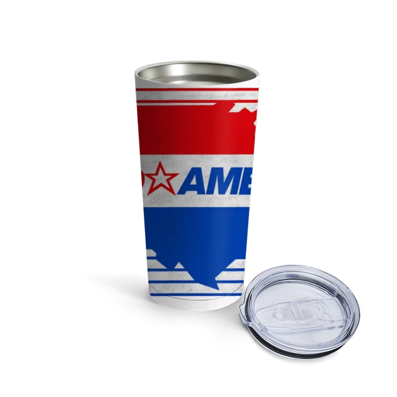 Lotto America Patriotic Logo Design with USA Map Travel Mug