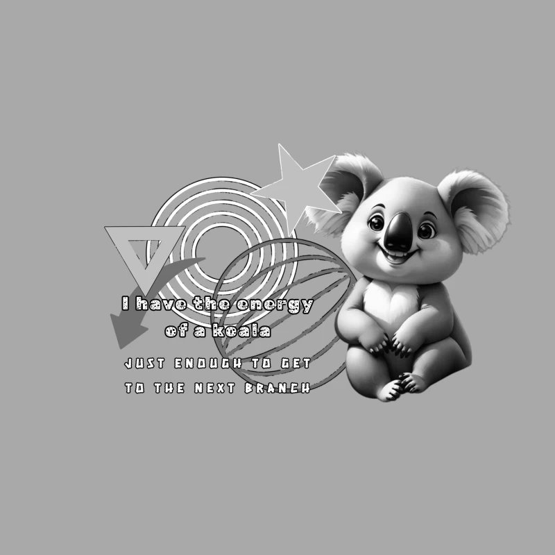 Koala Energy Quote Male Pullover Hoodie