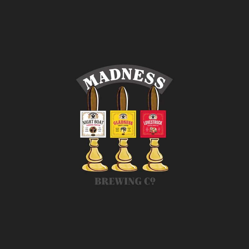 Madness Brewing Company Beer Tap Handles with Classic Labels Bucket Hat