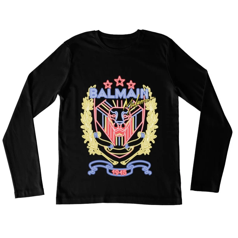 Balmain Mode, Maluma Kollaboration Damen Langarm T-Shirt