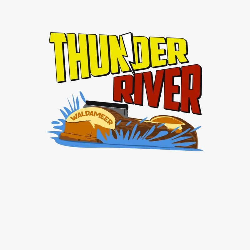 Thunder River Water Ride Logo at Waldameer Park Female Long Sleeve T-Shirt