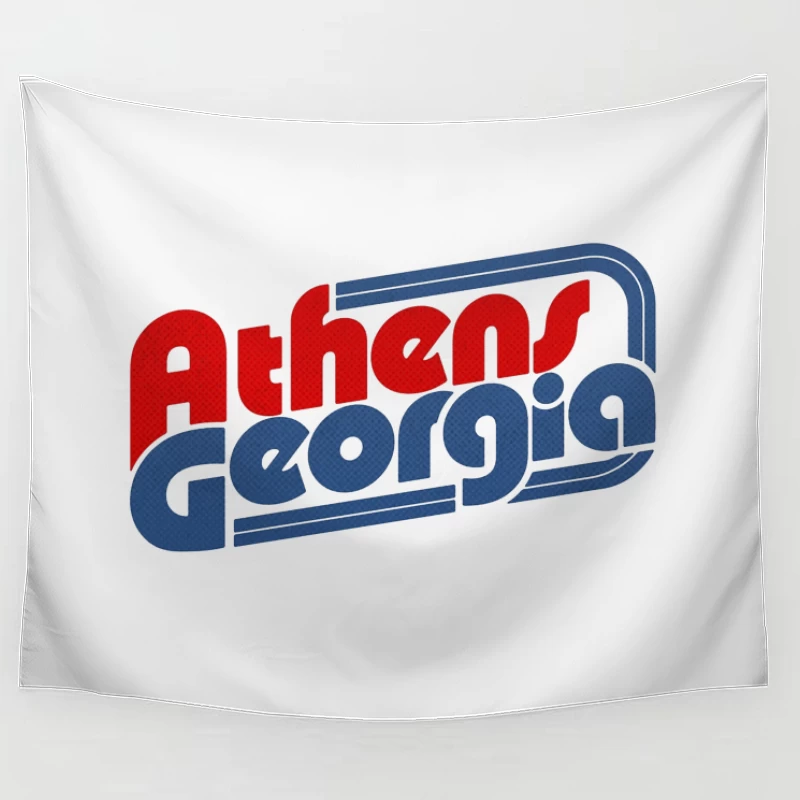 Retro Typography Design for Athens, Georgia Tapestry